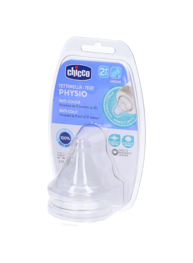 Chicco Teat Perfect 5 with Anti-Colic Effect, Nipple for Wide Neck Feeding Bottles, Medium Flow, for Babies 2m+ (Pack of 2) - Image 2