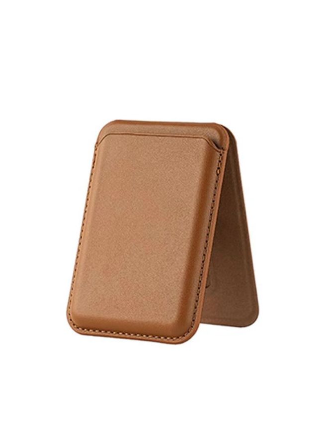 Magsafe Card Case For Apple 16 Strong Magnetic Adsorption IPhone Series Hinge Bracket Leather Case New-Color:Brown Double Row Strong Magnetic Adsorption Exquisite Packaging Box - Image 1