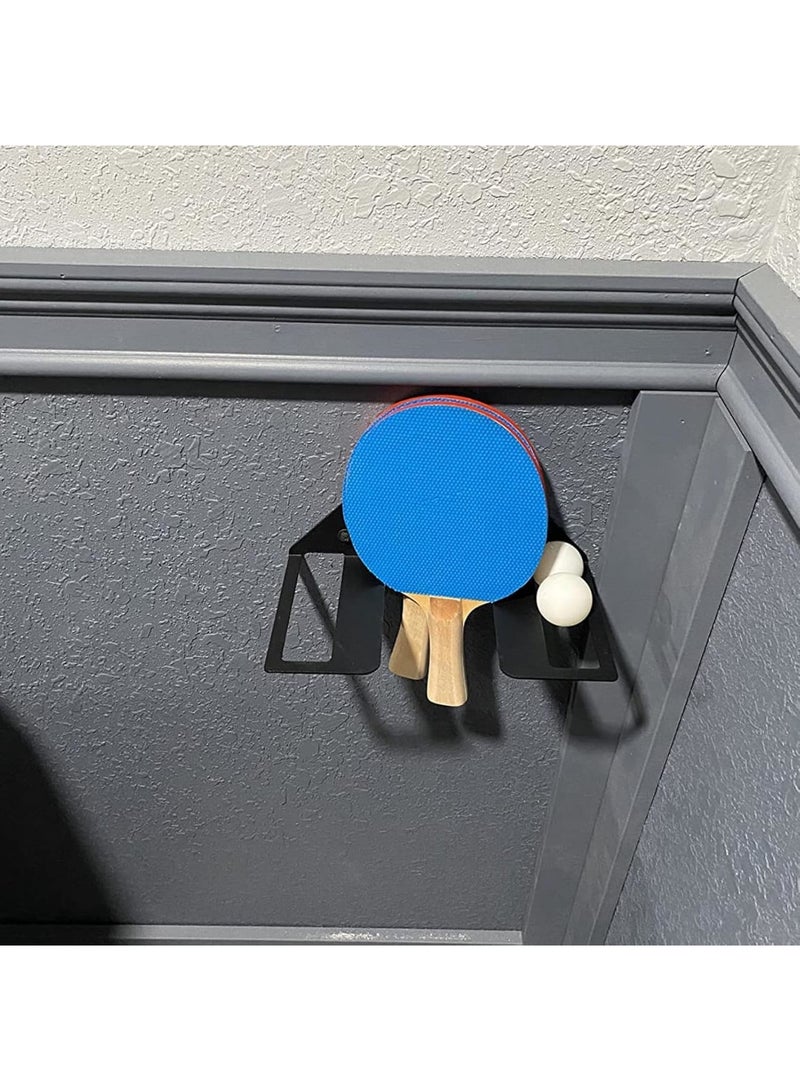 SOLARAE Pong Paddle and Ball Wall Rack, Holds Up to 6 Balls and 4 Paddles, Easy Mount for Any Flat Surface, Table Tennis Paddle Holder for Home Bedroom Bar Room - Image 5
