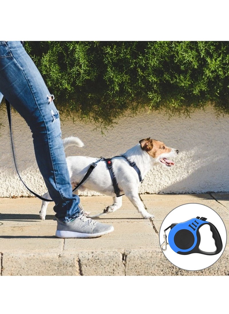 KASTWAVE Retractable Dog Leash Heavy Duty Dog Leash Suitable for Dogs Up to 25kg, 5m Strong Nylon Tape Anti-slip Handle One-hand Brake One-touch Suspension Lock Tangle-free (Blue)  - Image 5