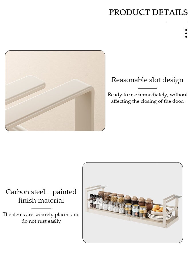 DUNISO سلة تخزين تحت الرف، سلة رف معلقة تنزلق تحت الرفوف، رف سلعي أبيض قابل للسحب، الخزانة المعلقة عمقها 22 بوصة (27 - 45 بوصة طول)، مناسبة لخزانة المطبخ، الخزانة، إلخ - Image 3
