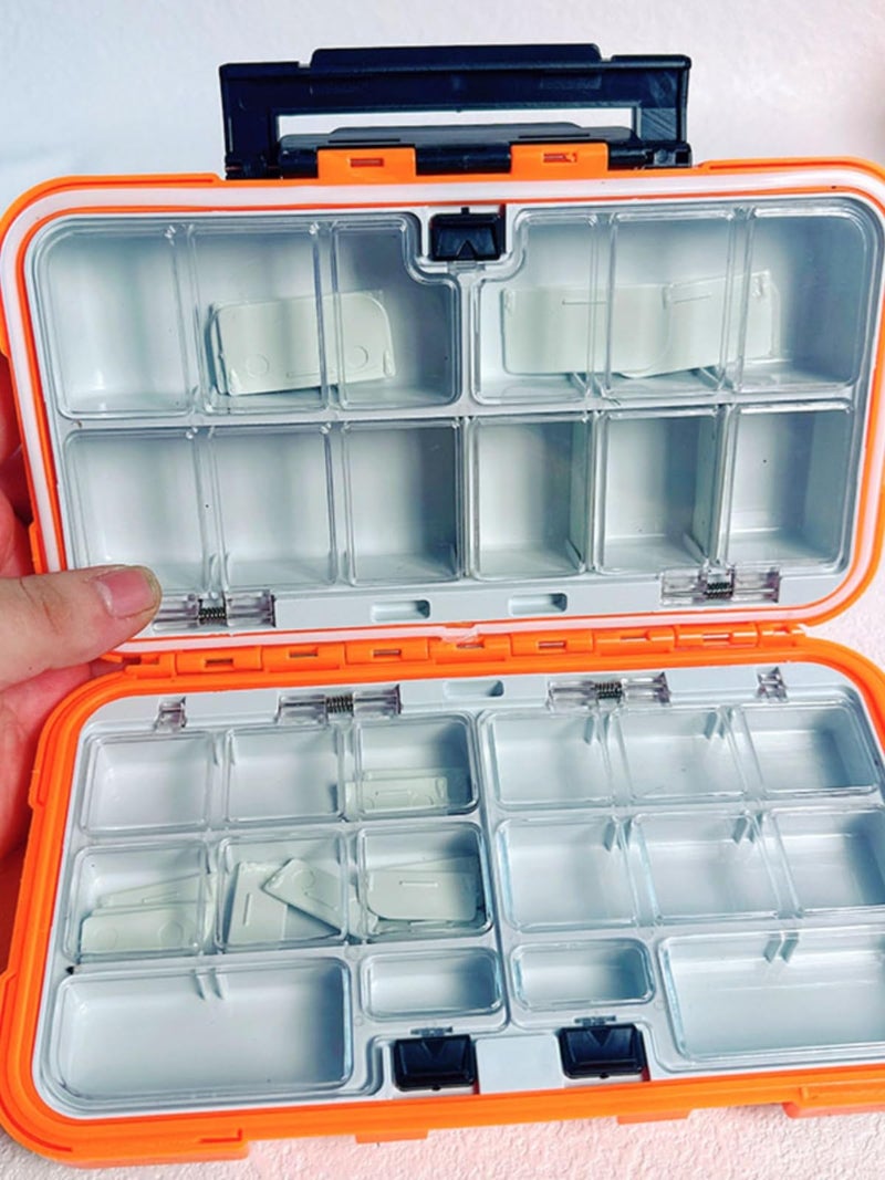 Tcakelox Fishing Tackle Box, Storage Double-Sided Lure Box with 15 Adjustable Dividers Jewelry Organizer Making Kit Container for Earring Tool Lure Hook Beads Storage Leakproof Bait Storage. - Image 3