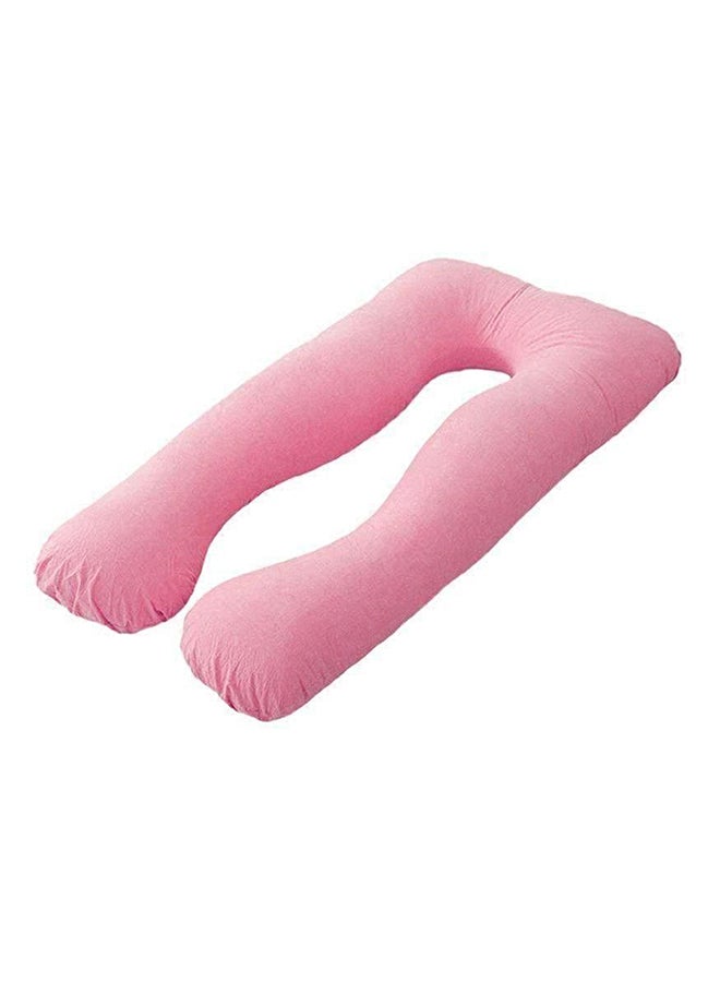 U-Shaped Maternity Pillow Cotton Pink 80x120cm - Image 1