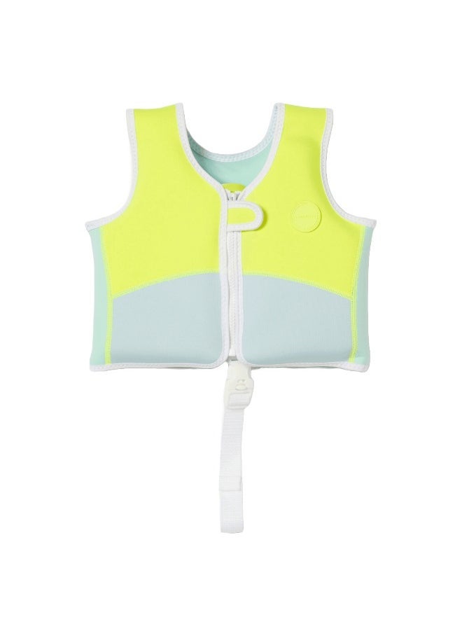 SUNNY LIFE Salty the Shark Kids Swim Vest – Toddler Floatation Jacket (Ages 2–3) | Aqua Neon Yellow | Buoyancy Safety Vest for Swimming, Pool & Beach | Learn-to-Swim Aid for Boys & Girls - Image 4