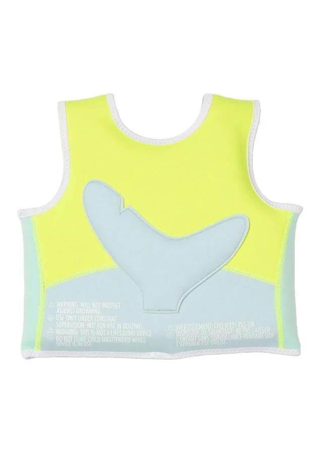 SUNNY LIFE Salty the Shark Swim Vest 2-3 Aqua Neon Yellow