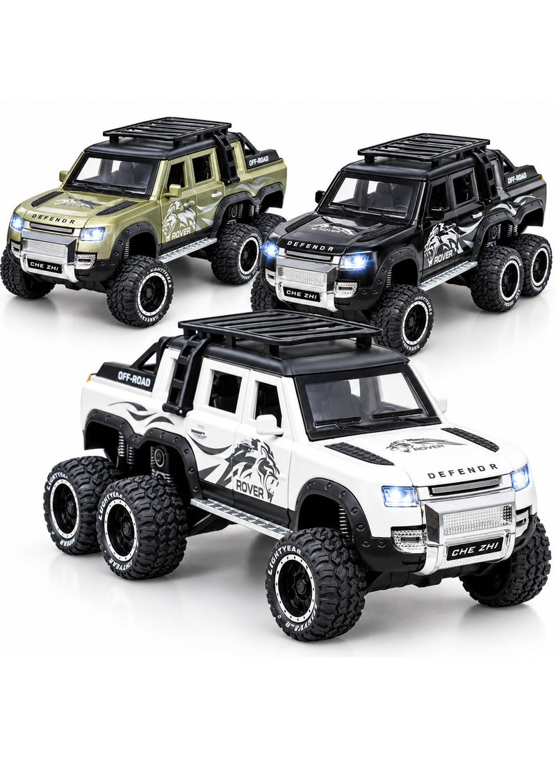 Land Rover Defender 6x6 Diecast Toy Car 1:24, 22 cm, Light & Sound | Assorted Colours | 01 Pcs - Image 1