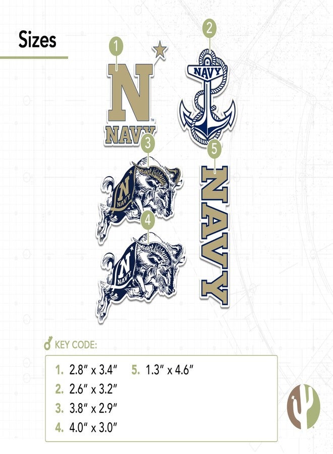 Desert Cactus United States Naval Academy Sticker Midshipmen Navy Vinyl Decals Laptop Water Bottle Car Scrapbook Sheet T2 (Type 2) - Image 3