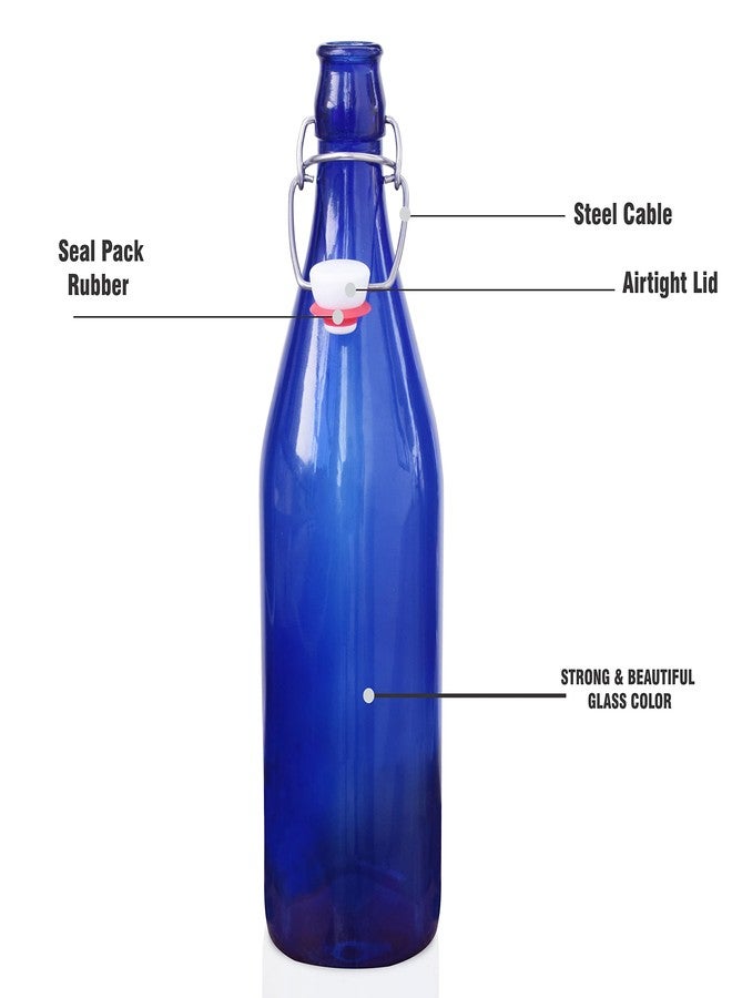 Pure Source India Glass water Bottle Airtight 1000 ml, 1 Piece, Blue - Image 5