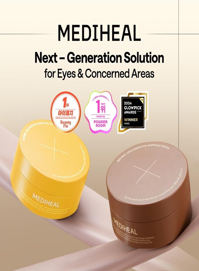Mediheal Retinol Collagen Under Eye Patches - Korean Hydrogel Eye Pads (60 patches) with 95% Retinol & 5 Micro Collagen. Nourishing & Non Irritating Eye Gel Mask. Sealing Cap & Spatula Included. - Image 2