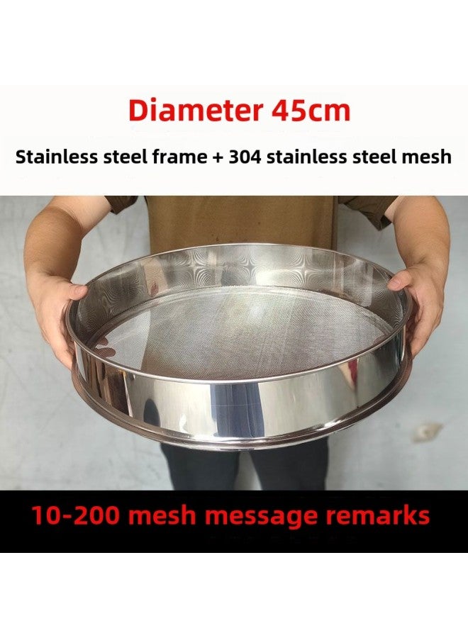 Postage 10-60CM Flour Sieve 10-200 Mesh Thickened 304 Stainless Steel Screen Standard Yellow One-Specification:Diameter 45cm☆-Colour:120 Mesh (0.125 Mm) Toner Carrier☆ - Image 1
