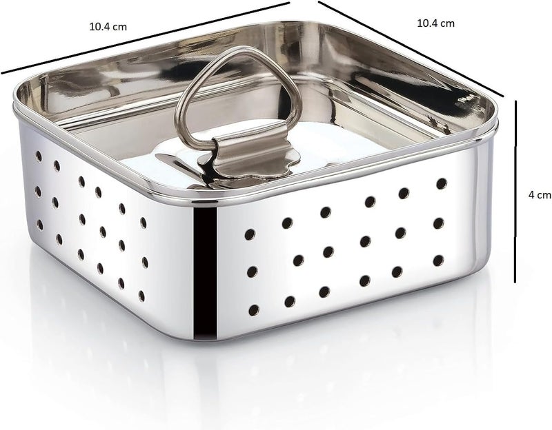 FOMQUAZLI Stainless Steel Paneer Maker | Homemade Paneer Press with Lid | Quality Paneer Making Mould with Drain Holes for Fresh Paneer Cheese & Tofu | Easy to Use Durable Kitchen Tool 550ML - Image 3