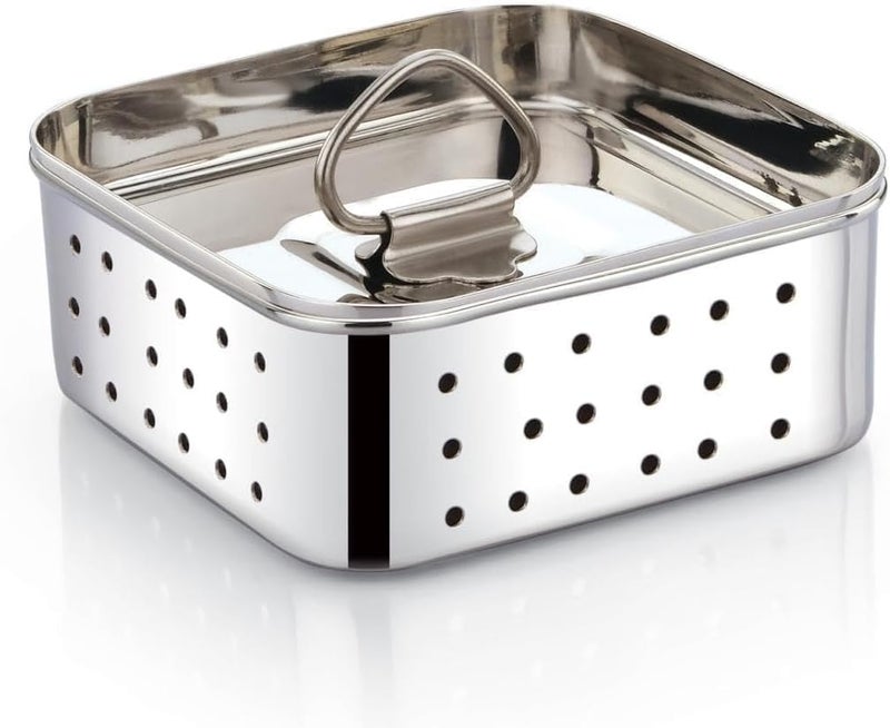 FOMQUAZLI Stainless Steel Paneer Maker | Homemade Paneer Press with Lid | Quality Paneer Making Mould with Drain Holes for Fresh Paneer Cheese & Tofu | Easy to Use Durable Kitchen Tool 550ML - Image 5