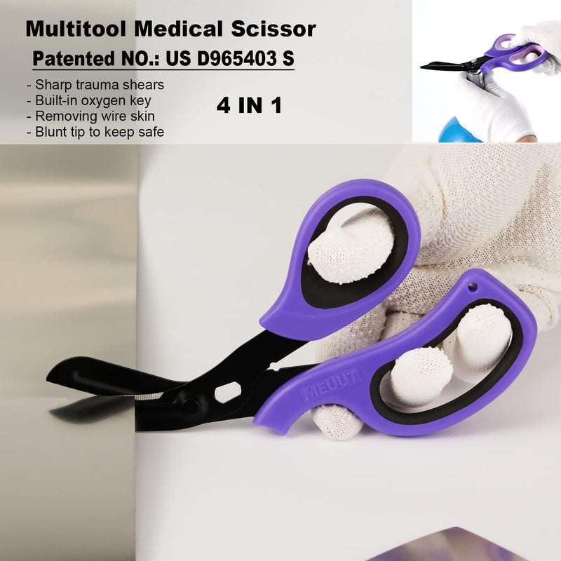 MEUUT 2 Pack Trauma Shears Bandage Scissors - Medical Supplies with 8 inch Heavy Duty Medical Scissors for EMT Workers Nurses - Image 3