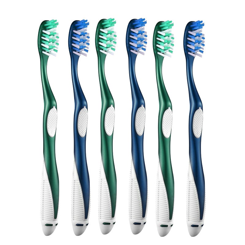 Fremouth Extra Firm Toothbrushes for Adults Extra Hard Bristles 6 Count