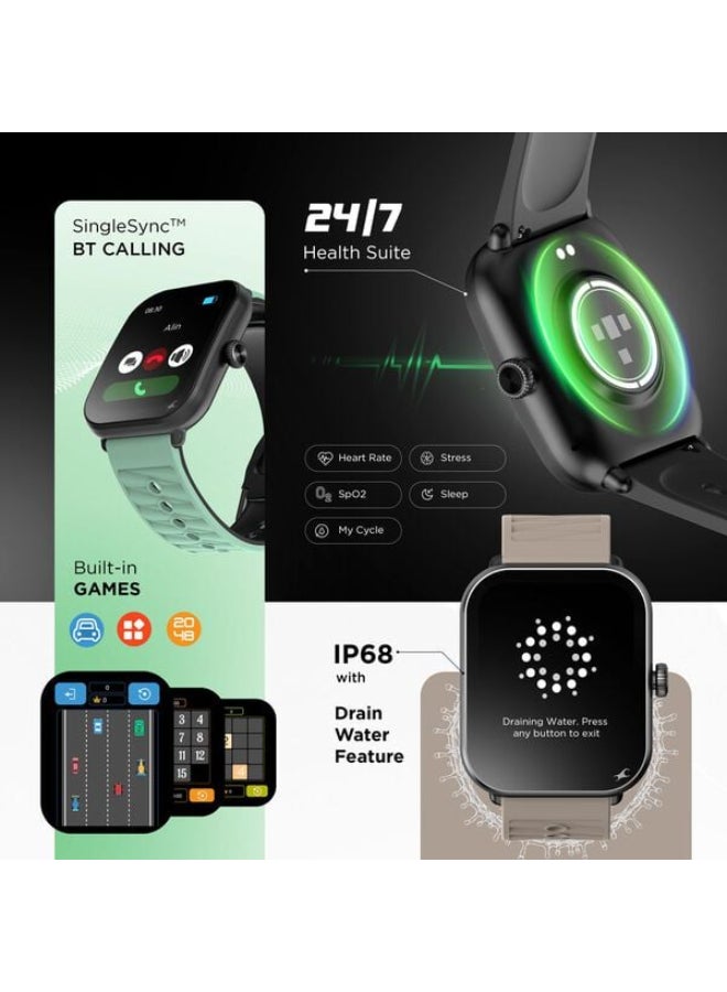 fastrack MYND - Unisex Smartwatch - 4.9 cm AMOLED Display, AI Watchface, BT Calling IP68 Smartwatch, AI Chat, Offline Voice Commands Green - Image 3