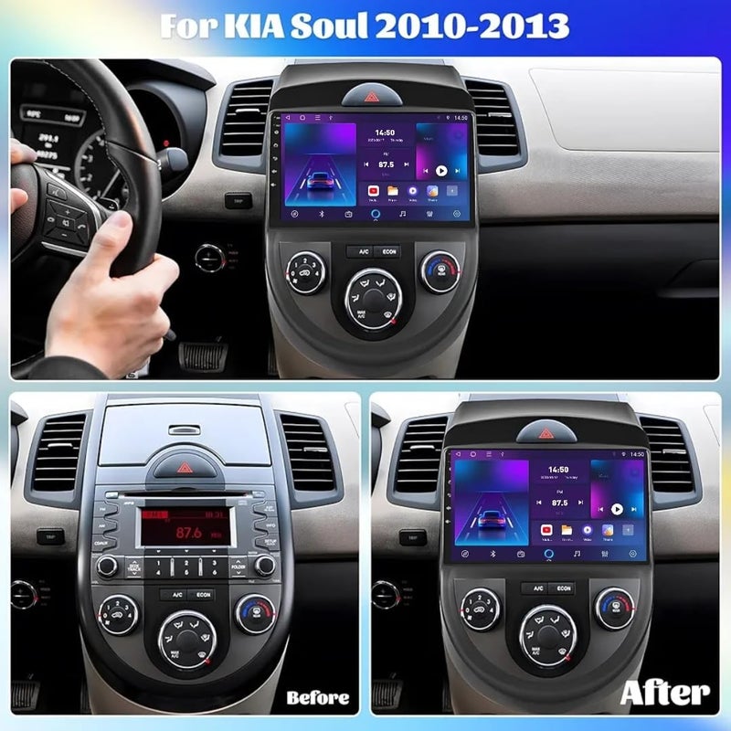 Vierex FIT Kia Soul Car Stereo Kia Soul Android Screen 2009-2013 with Wireless CarPlay & Android Auto, GPS Navigation, Bluetooth, FM&AM AHD Camera Included Fast Interface (2+32GB Carplay 4CORE) - Image 2