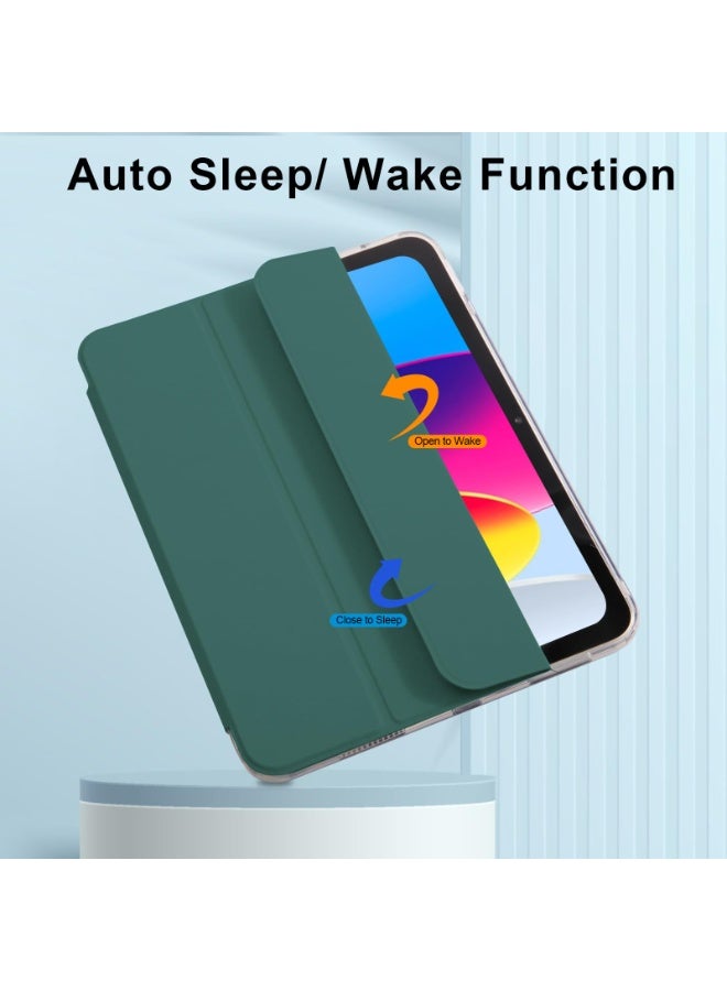 Case for  Xiaomi Redmi Pad SE 11-Inch,Transparent Airbag With Pen Slot For Anti Drop, Tablet Protective Cover, Triple Fold Multi Angle Design, Automatic Wake-up/sleep, Soft Leather,Green - Image 4