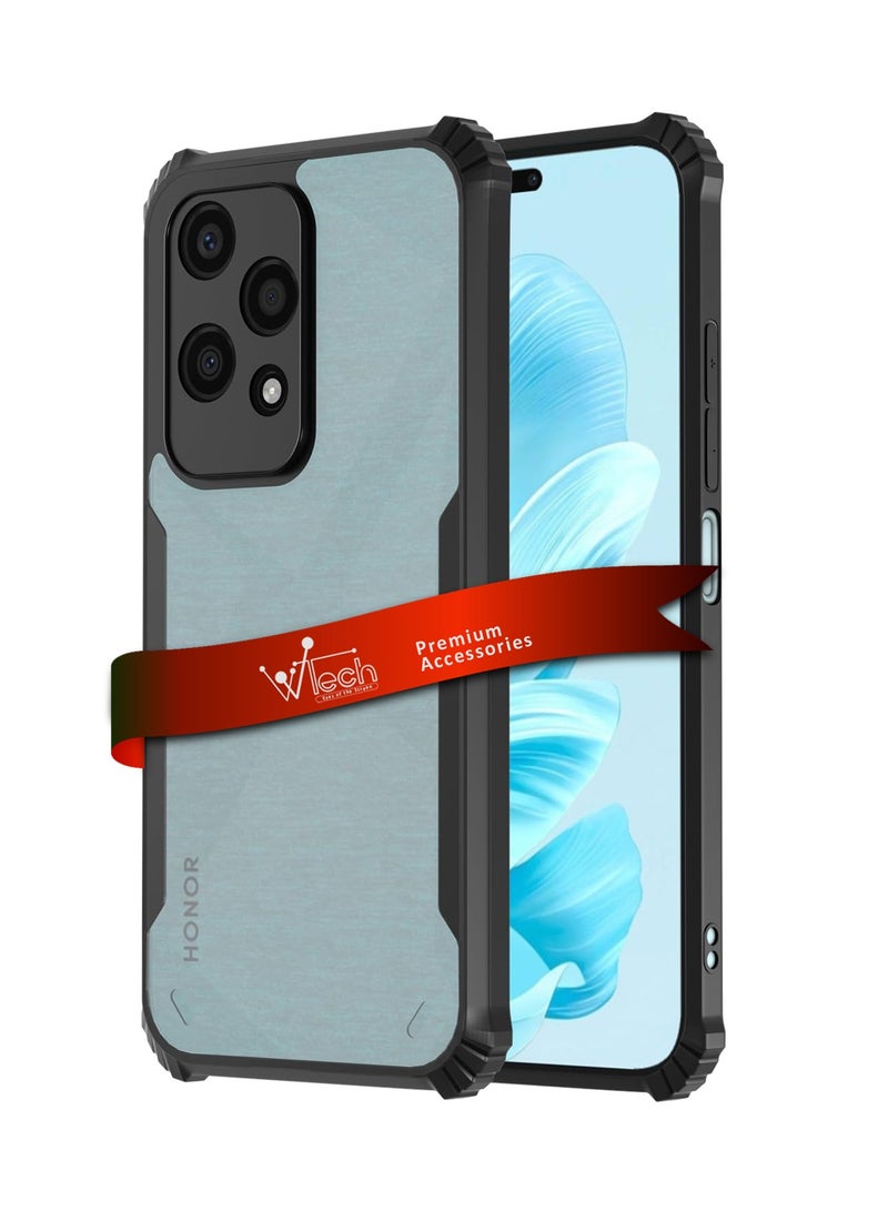 Wtech Hybrid TPU Silicone With Raised Armour Bumpers Slim Case Cover For Honor 200 Lite 5G 2024 Black - Image 1