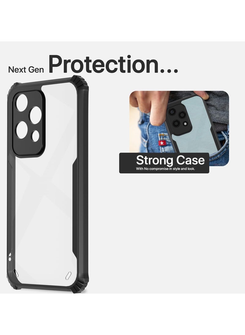 Wtech Hybrid TPU Silicone With Raised Armour Bumpers Slim Case Cover For Honor 200 Lite 5G 2024 Black - Image 3