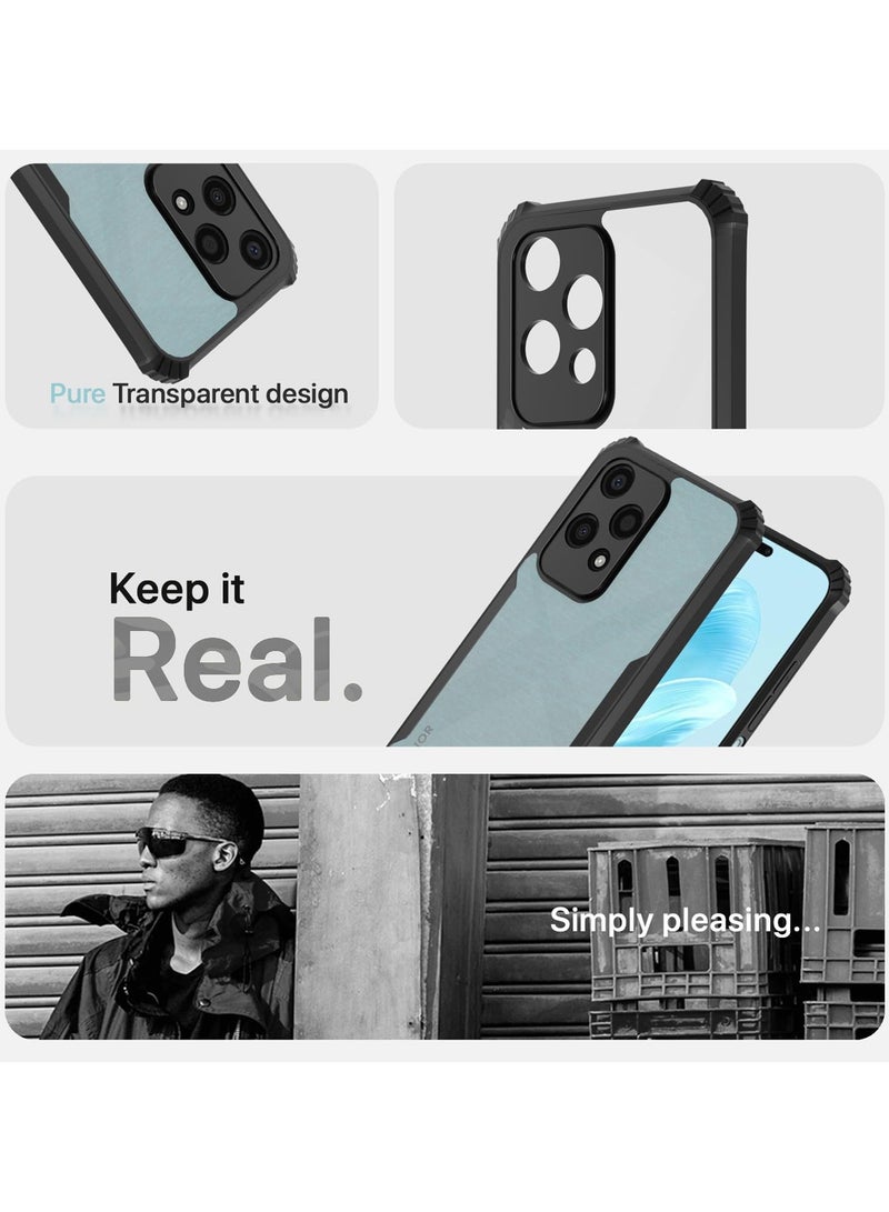 Wtech Hybrid TPU Silicone With Raised Armour Bumpers Slim Case Cover For Honor 200 Lite 5G 2024 Black - Image 4