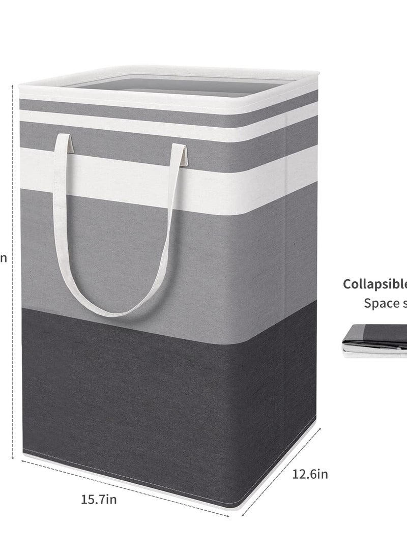 2PCS Large Laundry Basket,80L Collapsible Large Laundry Baskets with Easy Carry Handles Freestanding Waterproof Clothes Hamper Storage Basket for Toys Clothes Organizer(Gradient Grey). - Image 2