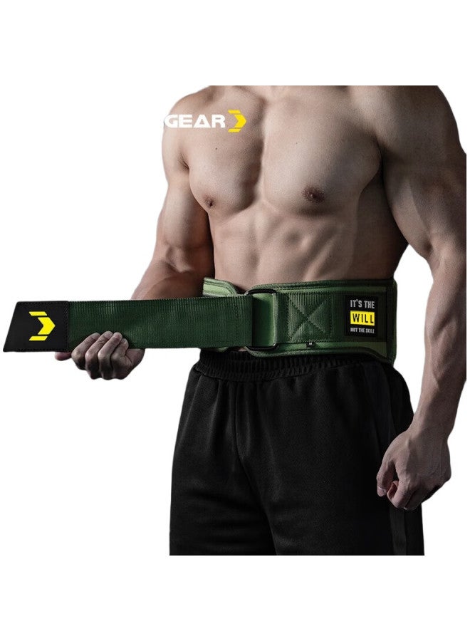 FITTERGEAR Fitness Waist Belt For Men, Deadlift Squat Strength Training Weightlifting Back Support Belt, Advanced Military Green, Size S - Image 2