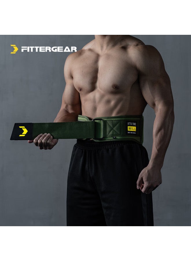 Fittergear Fitness Waist Belt For Men, Deadlift Squat Strength Training Weightlifting Back Support Belt, Advanced Military Green, Size S - Image 1