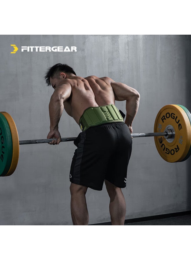 Fittergear Fitness Waist Belt For Men, Deadlift Squat Strength Training Weightlifting Back Support Belt, Advanced Military Green, Size S - Image 2