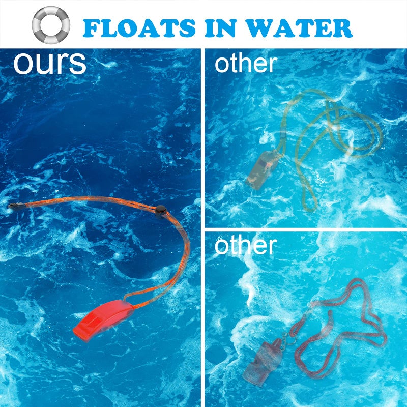 Hipat Emergency Whistle, Super Loud Floating Whistle with Lanyard, Ideal for Boating, Swimming, Kayaking, Water Survival, Hiking, Camping, Climbing - Image 5