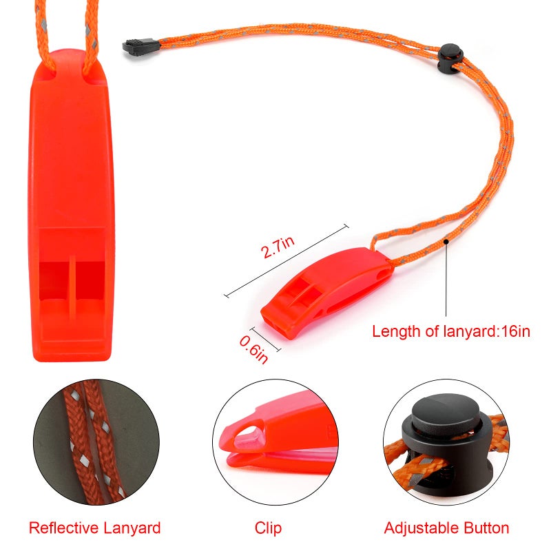 Hipat Emergency Whistle, Super Loud Floating Whistle with Lanyard, Ideal for Boating, Swimming, Kayaking, Water Survival, Hiking, Camping, Climbing - Image 3