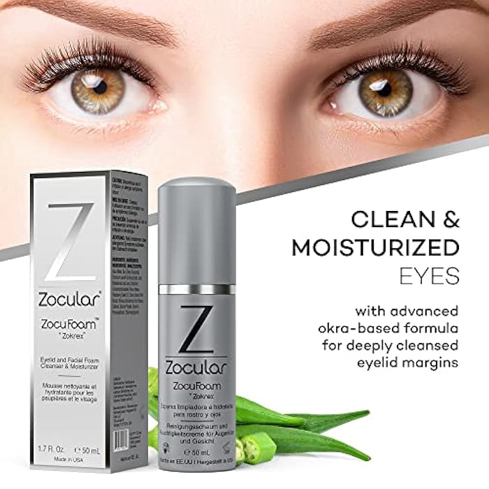 Zocular ZocuFoam Eyelid Cleanser - Foaming Eyelid Scrub - Natural pH Balanced Solution - 1.7 FL OZ (50mL) - Image 3