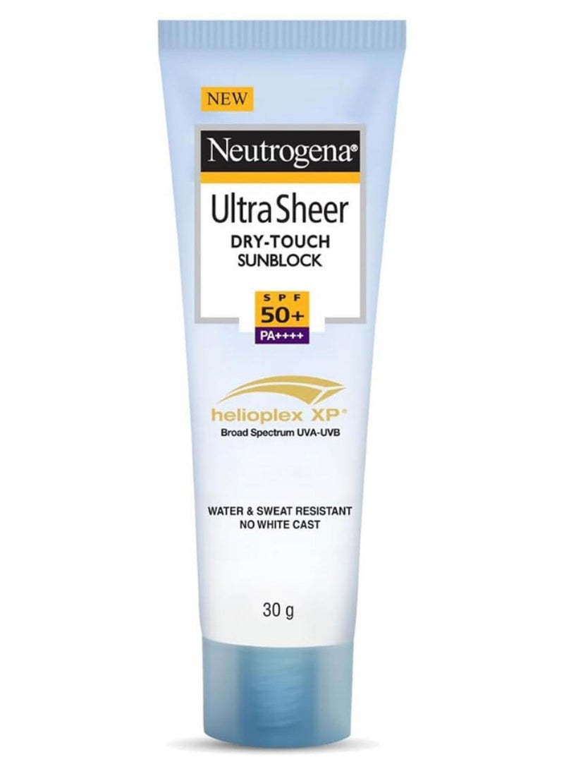 Neutrogena Ultra Sheer Sunscreen SPF 50+ for Oily, Dry & Sensitive Skin 30grams - Image 1