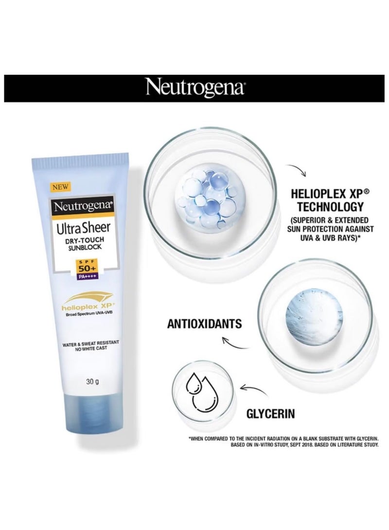 Neutrogena Ultra Sheer Sunscreen SPF 50+ for Oily, Dry & Sensitive Skin 30grams - Image 4