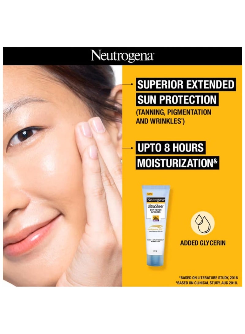 Neutrogena Ultra Sheer Sunscreen SPF 50+ for Oily, Dry & Sensitive Skin 30grams - Image 3