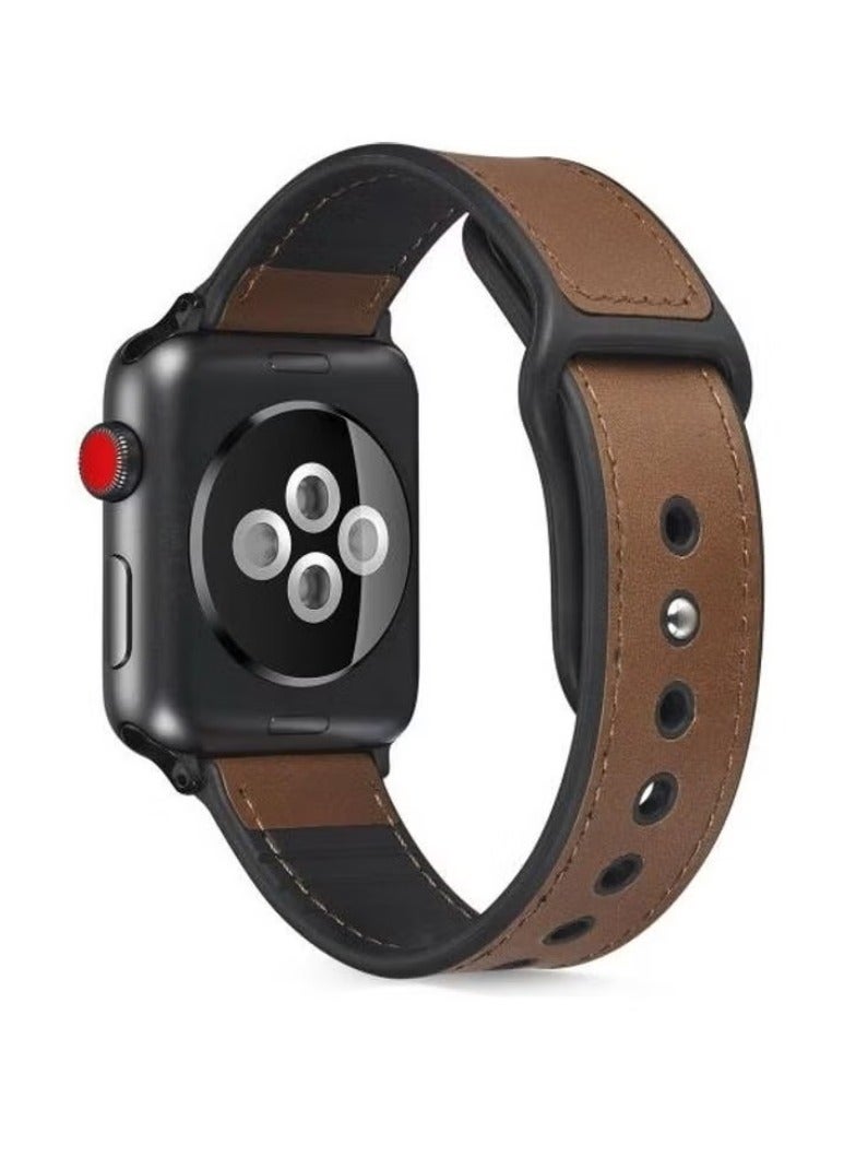vesus Ethnic Replacement Watchband For Apple Watch Series 1/2/3/4/5/6/7/SE 42-44-45mm Brown