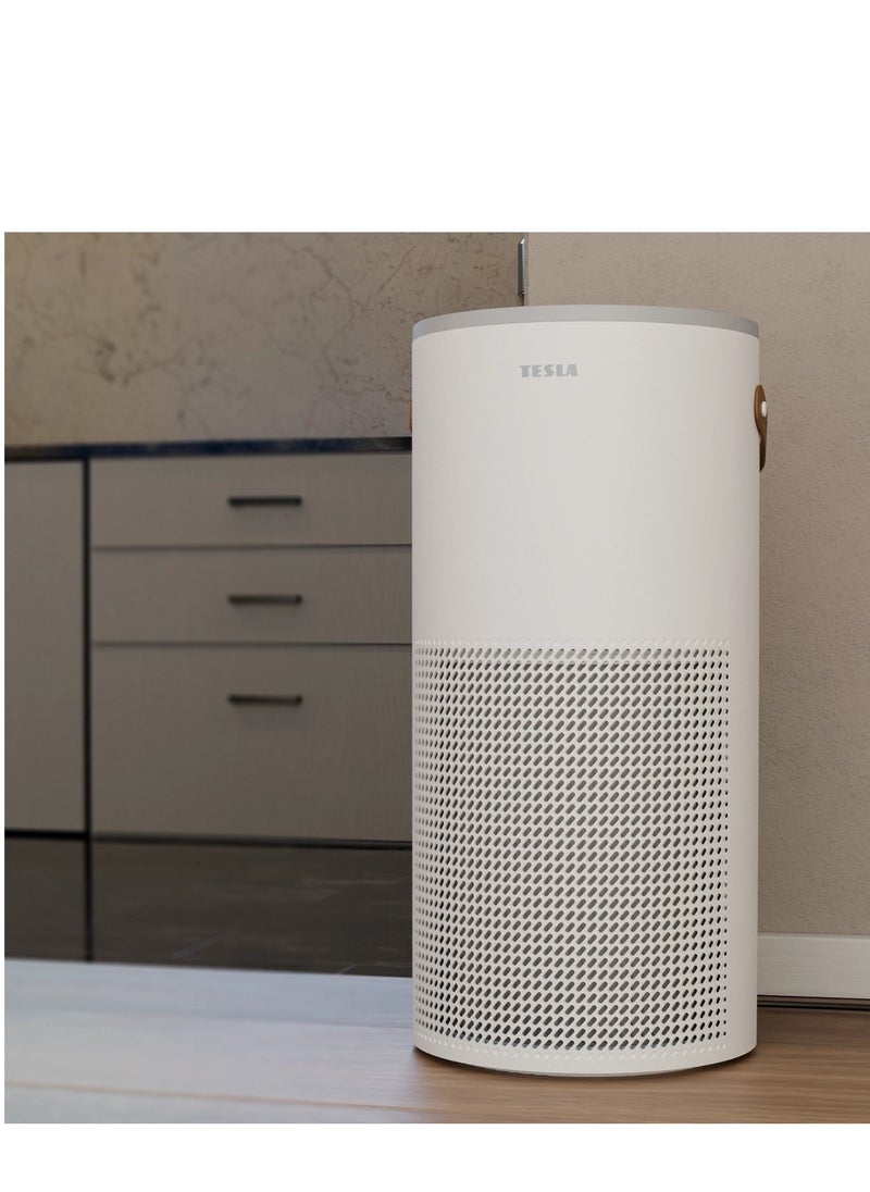 Smart Air Purifier S400 White with HEPA 13 3-in-1 Filter, UV Lamp & Ionization Works with Touch Screen & Google, Alexa & Tesla App