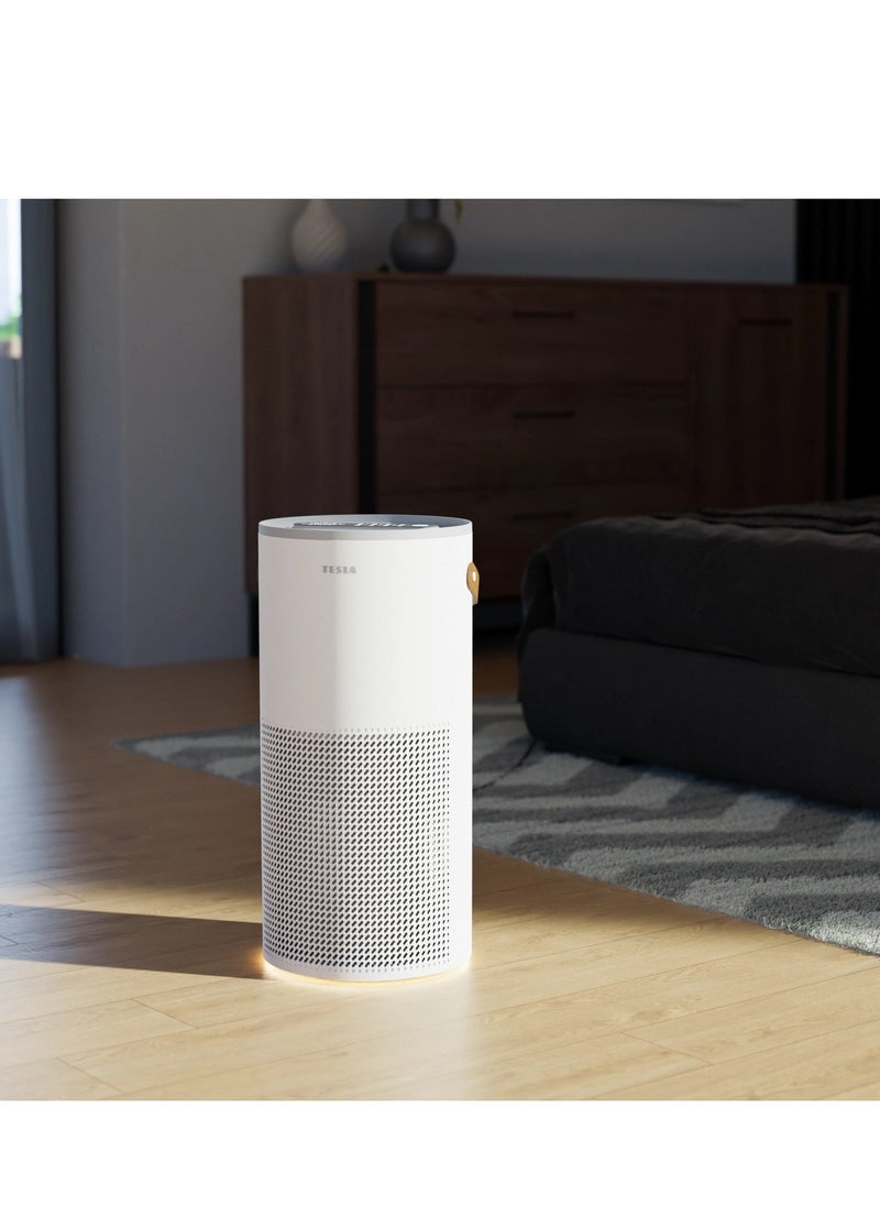 Smart Air Purifier S400 White with HEPA 13 3-in-1 Filter, UV Lamp & Ionization Works with Touch Screen & Google, Alexa & Tesla App