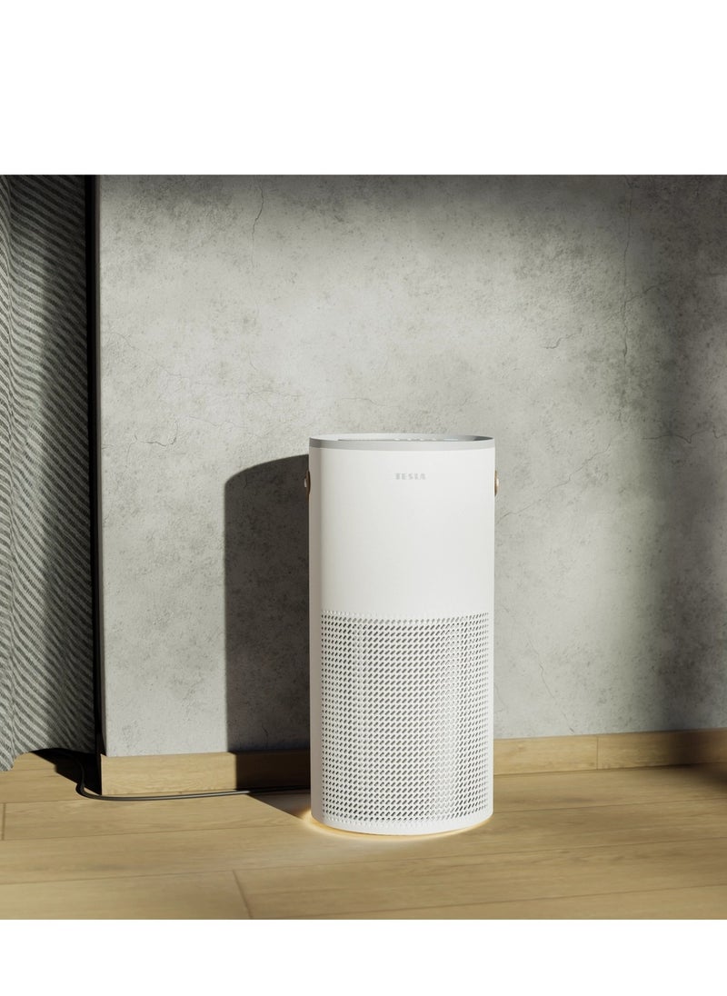 Smart Air Purifier S400 White with HEPA 13 3-in-1 Filter, UV Lamp & Ionization Works with Touch Screen & Google, Alexa & Tesla App