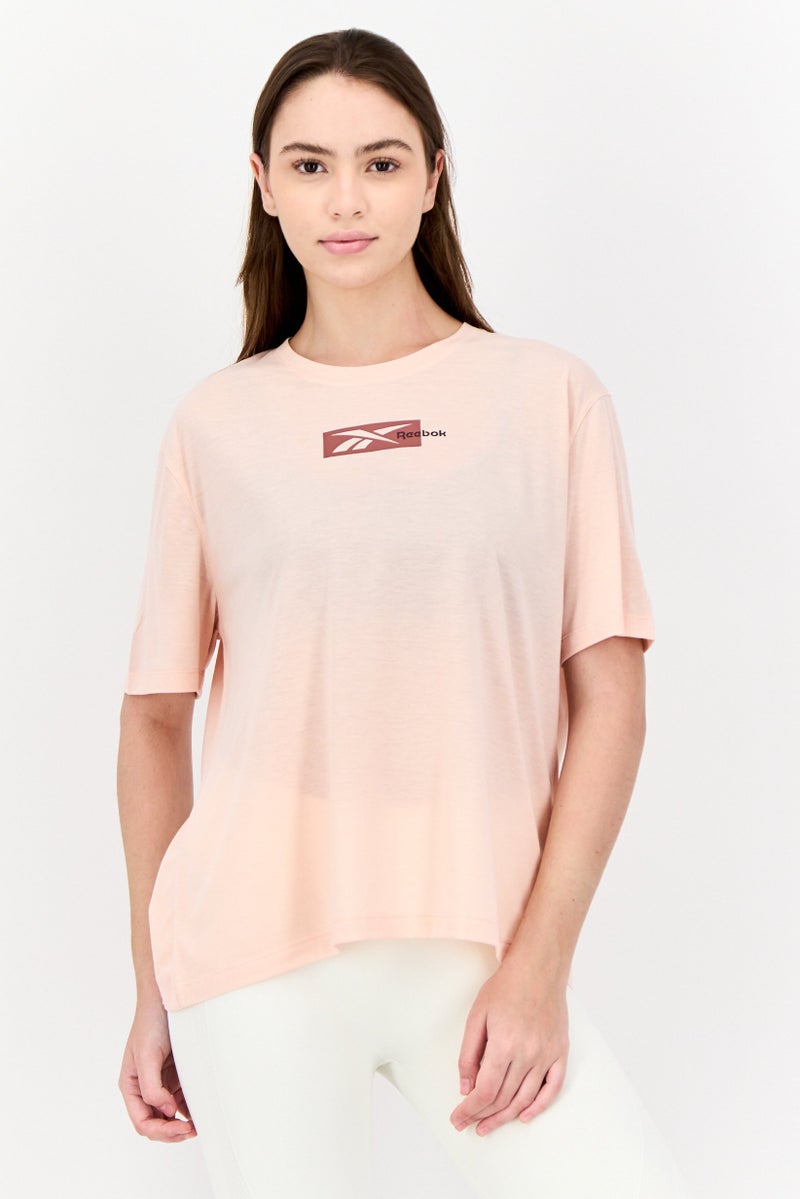 Reebok Women Sportswear Fit Short Sleeve Outdoor Top, Pink - Image 1