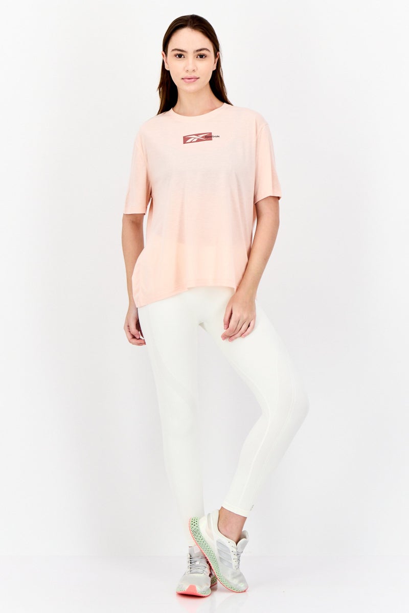 Reebok Women Sportswear Fit Short Sleeve Outdoor Top, Pink - Image 4