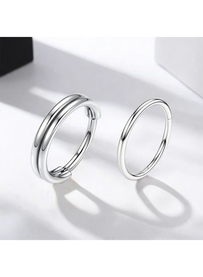 SEEDRILL 16G Cartilage Earrings for Women Men 316L Surgical Steel Conch Helix Rook Tragus Daith Labret Piercing Jewelry 8mm 10mm Double/Triple Hoop Septum Rings Hypoallergenic Lip Rings, 3pcs-16G-8mm - Image 4