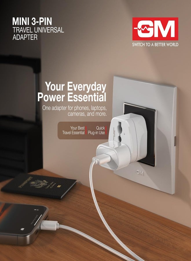 GM Modular 3005 Travel Adapter with Universal Multi-Pin Socket, 6A Adapter for Home Office and Travel Use, Shockproof Polycarbonate Body - Image 2