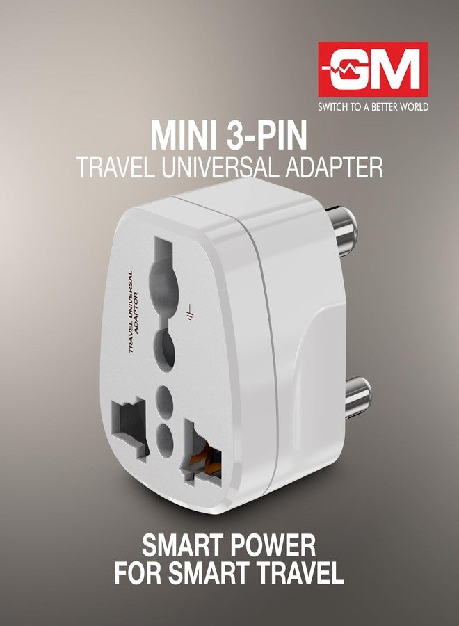 GM Modular 3005 Travel Adapter with Universal Multi-Pin Socket, 6A Adapter for Home Office and Travel Use, Shockproof Polycarbonate Body - Image 3