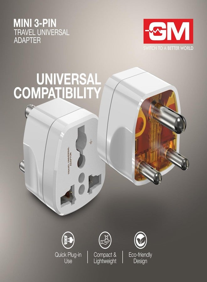 GM Modular 3005 Travel Adapter with Universal Multi-Pin Socket, 6A Adapter for Home Office and Travel Use, Shockproof Polycarbonate Body - Image 4