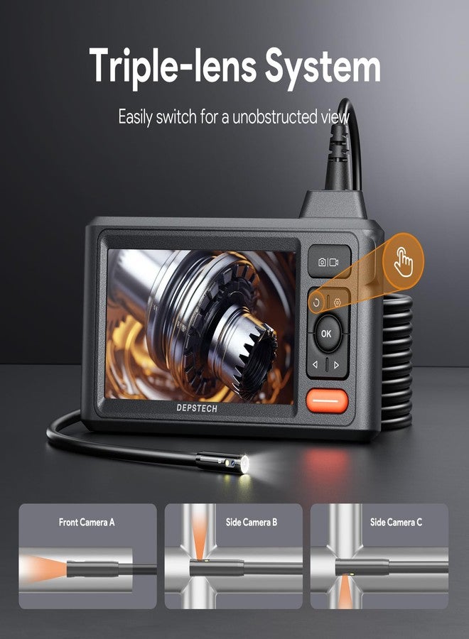 DEPSTECH Triple Lens 5" IPS Endoscope Inspection Camera with Light 16.5FT - Image 2