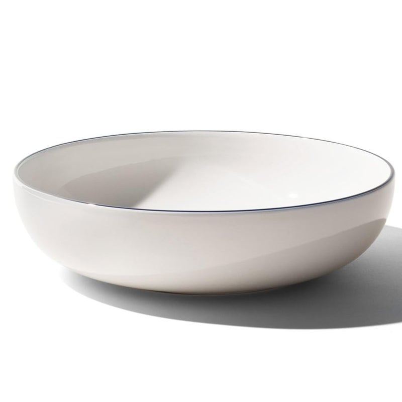 Made In Cookware Serving Bowl White With Navy Rim Porcelain Crafted in England
