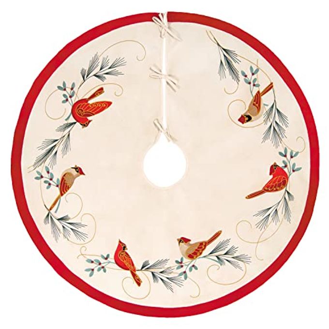 2022 CARDINAL COUPLE CHRISTMAS TREE SKIRT