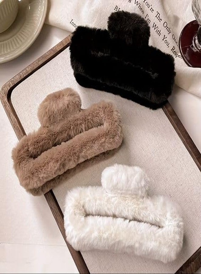 Ublic Large Women Aesthetic Matte Hair Claw Clips, Korean Style Butterfly Hair Clutches For Regular use (Pack Of 3) - Image 1