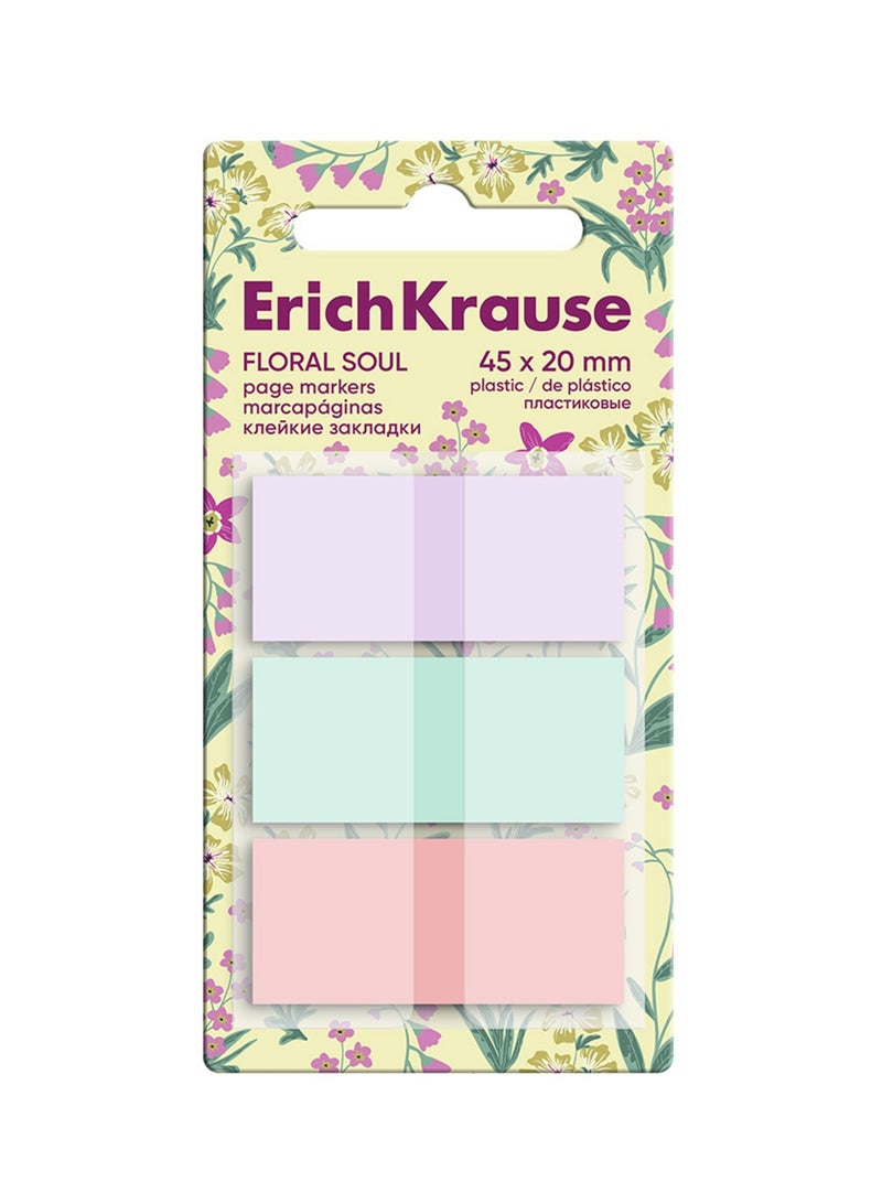 ErichKrause علامات صفحات بلاستيكية 60 ورقة بحجم 45x20 مم بألوان متنوعة - Image 1