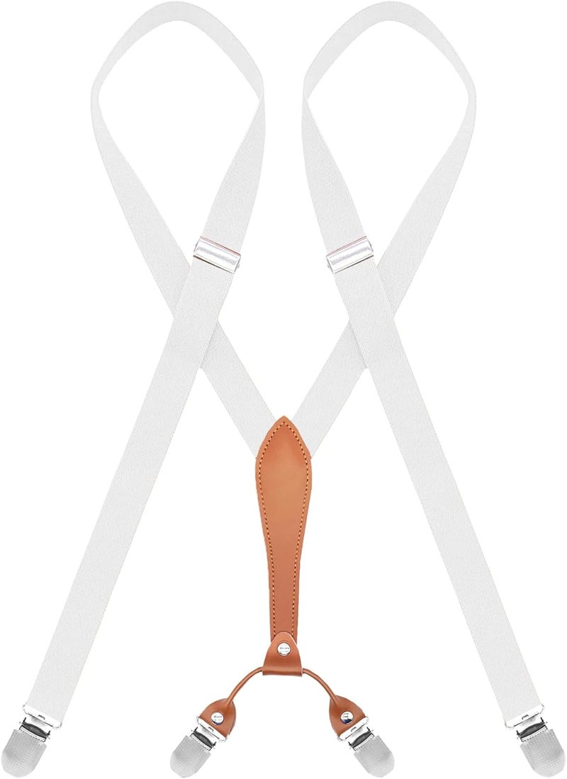 AYOSUSH Elastic Suspenders for Women Thin Y Back 4 Clip Skinny Ladies Suspenders - Image 1